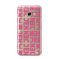 Bold Pink Repeating Name Samsung Galaxy A3 2017 Case on gold phone