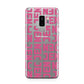 Bold Pink Repeating Name Samsung Galaxy S9 Plus Case on Silver phone