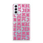 Bold Pink Repeating Name Samsung S21 Plus Case