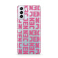 Bold Pink Repeating Name Samsung S21 Plus Phone Case