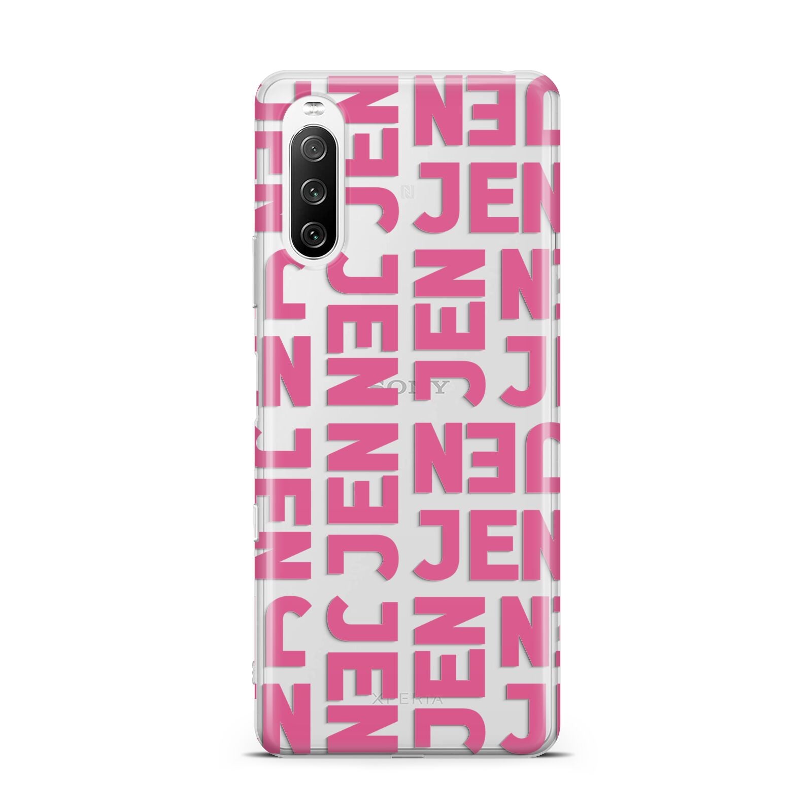 Bold Pink Repeating Name Sony Xperia 10 III Case