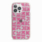 Bold Pink Repeating Name iPhone 13 Pro TPU Impact Case with Pink Edges