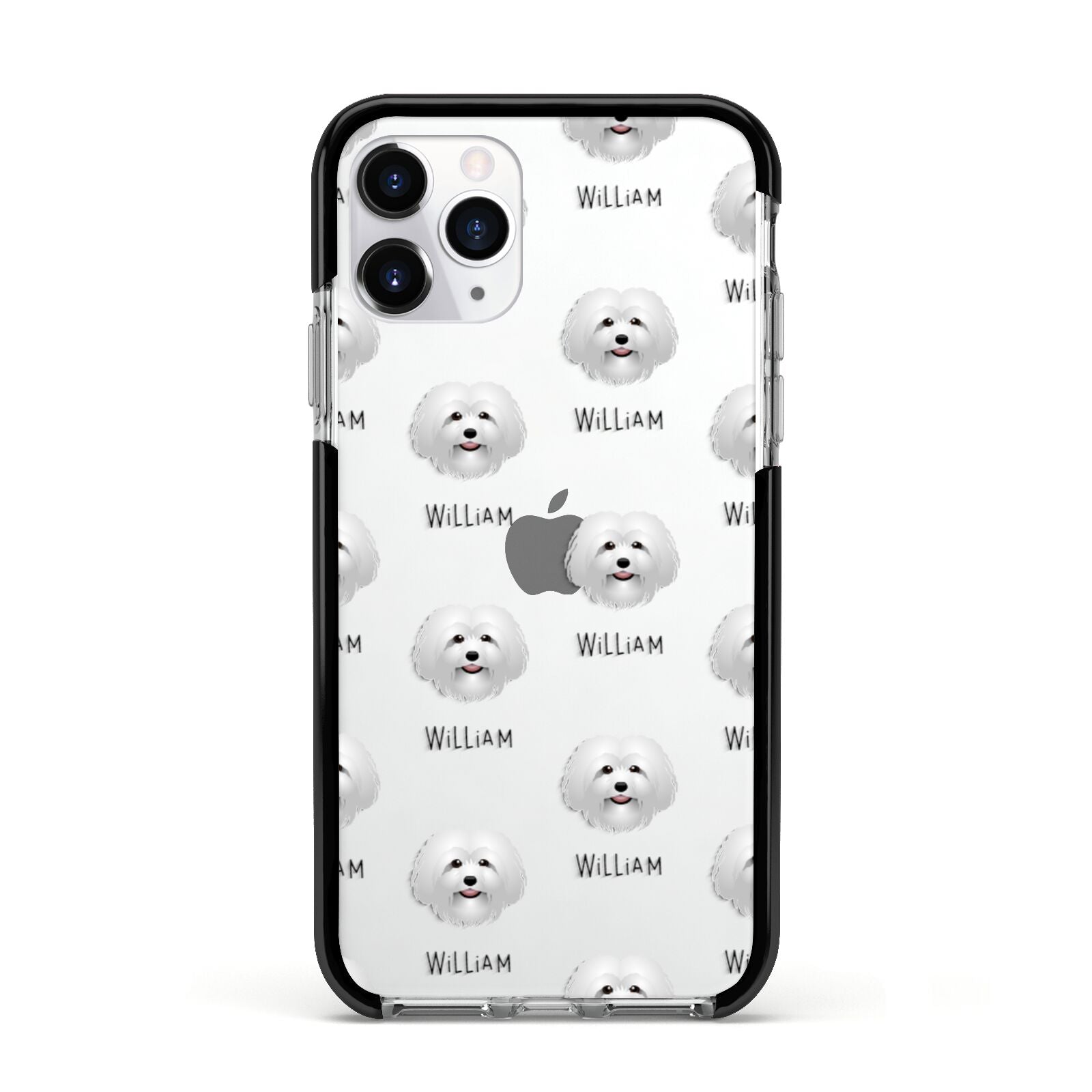 Bolognese Icon with Name Apple iPhone 11 Pro in Silver with Black Impact Case
