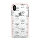 Bolognese Icon with Name Apple iPhone Xs Impact Case Pink Edge on Silver Phone