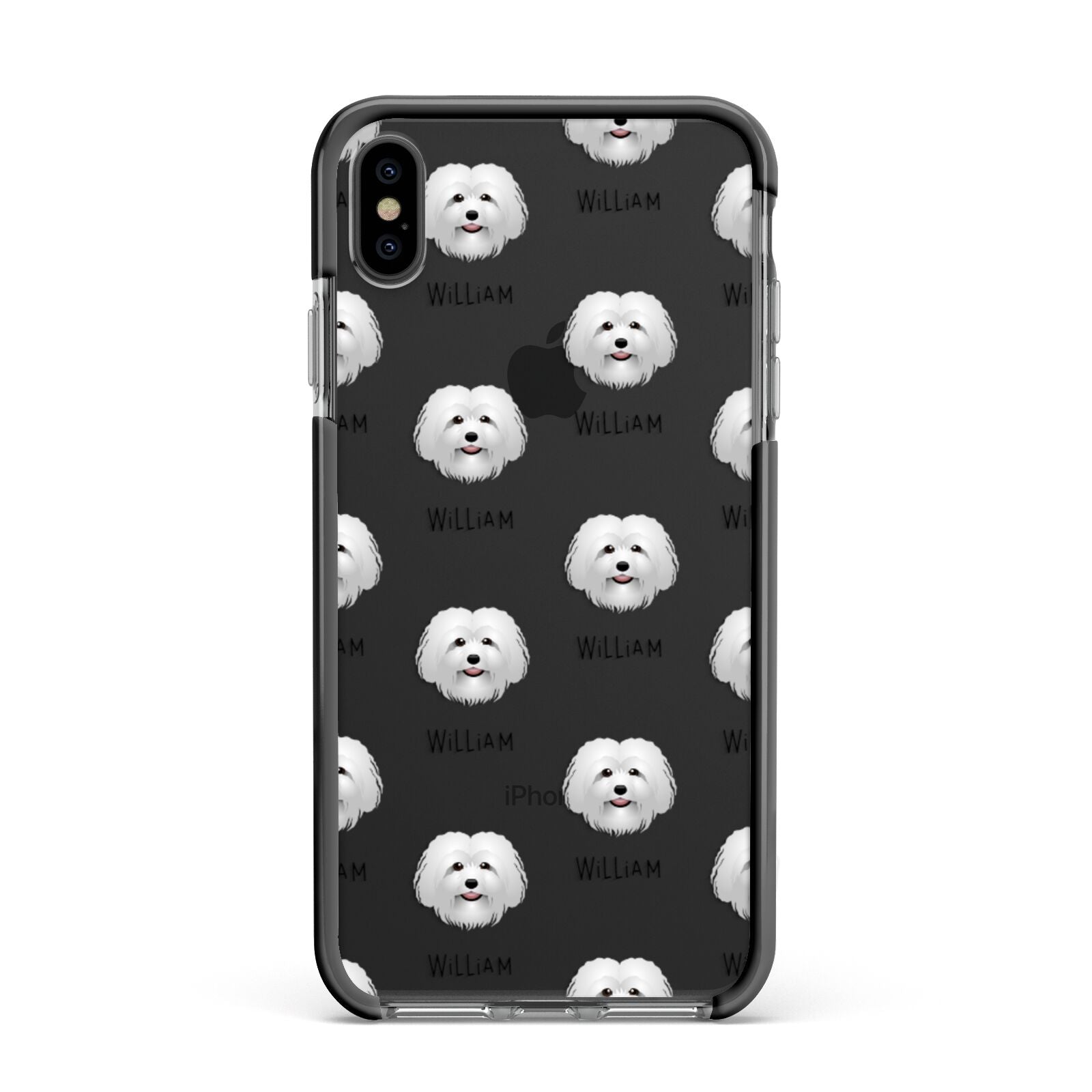 Bolognese Icon with Name Apple iPhone Xs Max Impact Case Black Edge on Black Phone