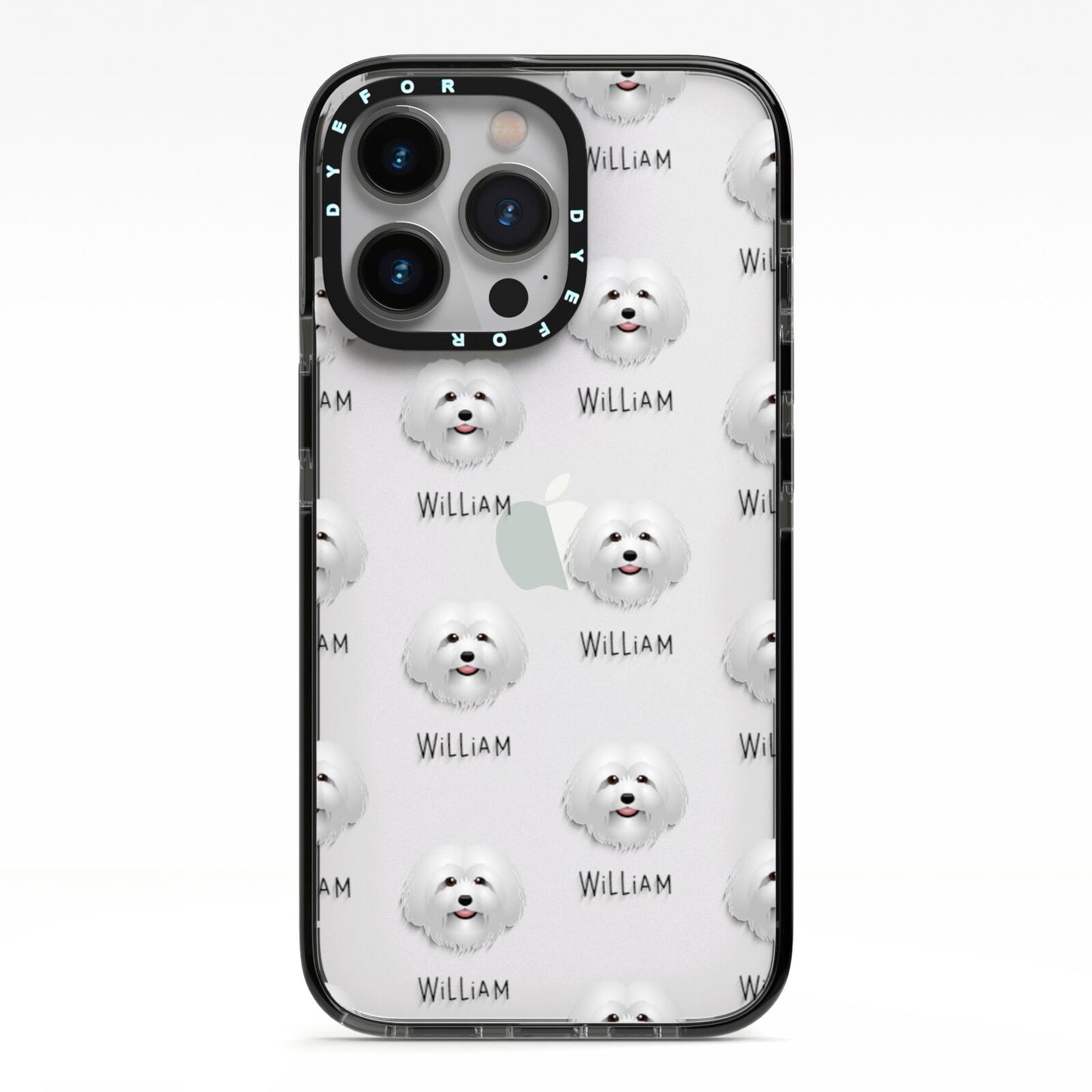 Bolognese Icon with Name iPhone 13 Pro Black Impact Case on Silver phone