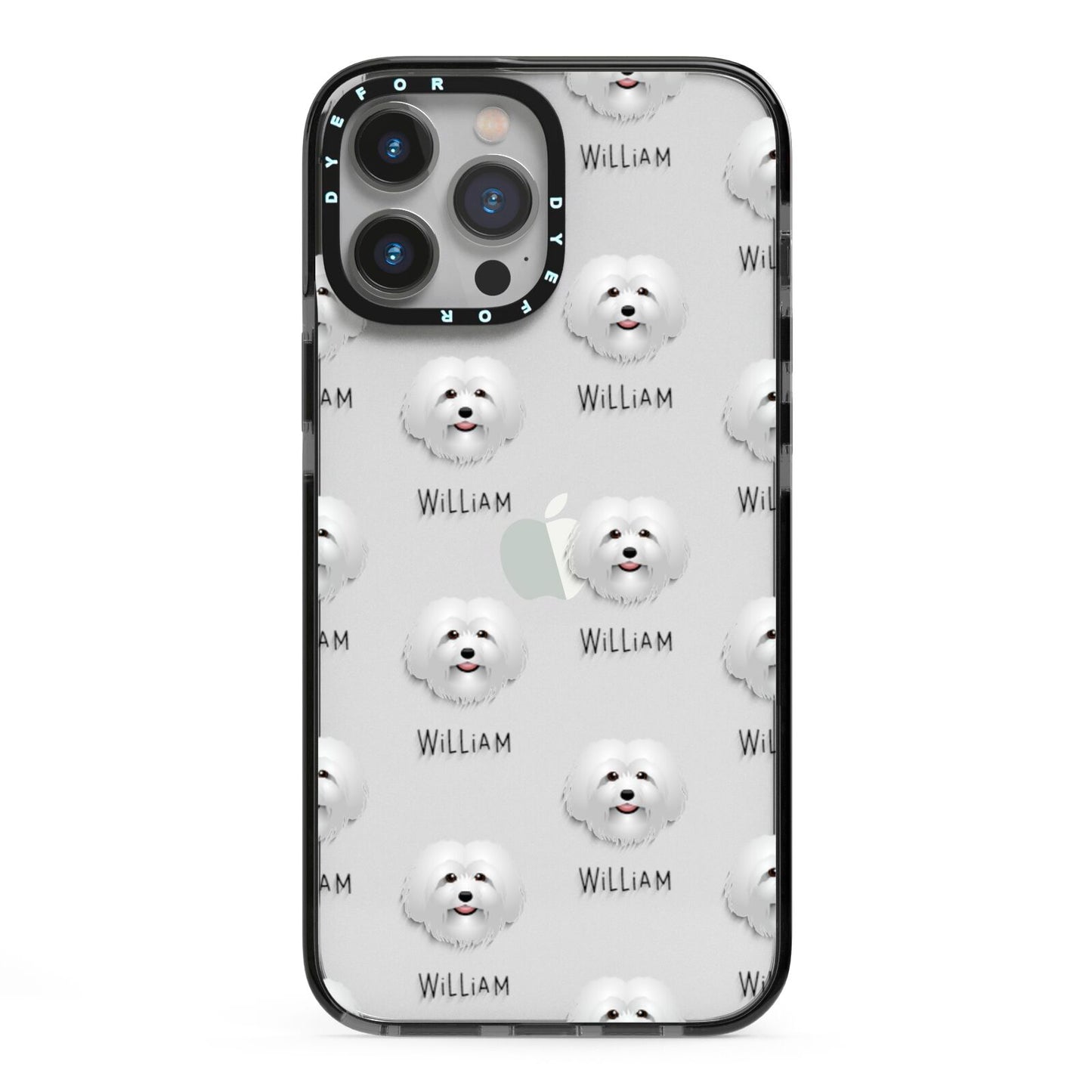 Bolognese Icon with Name iPhone 13 Pro Max Black Impact Case on Silver phone
