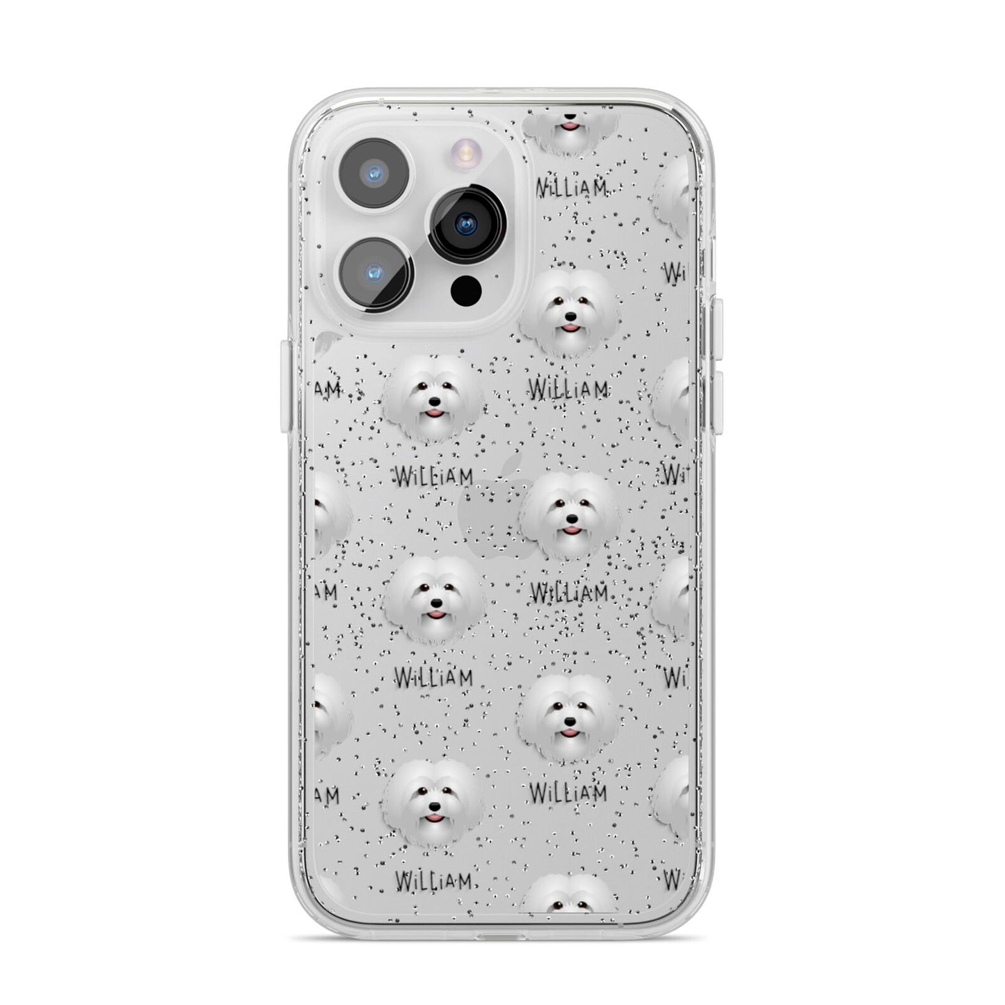 Bolognese Icon with Name iPhone 14 Pro Max Glitter Tough Case Silver