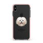 Bolognese Personalised Apple iPhone Xs Max Impact Case Pink Edge on Black Phone