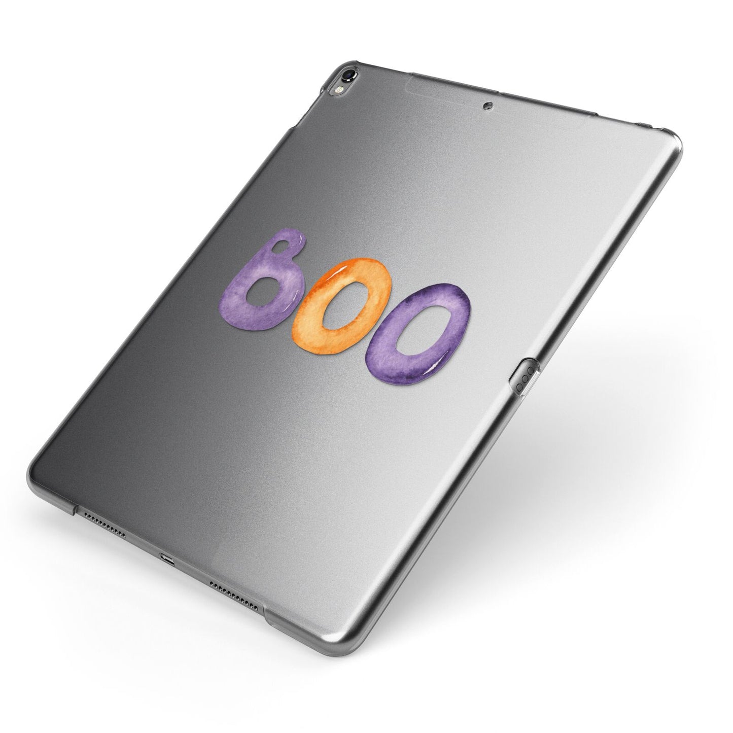 Boo Apple iPad Case on Grey iPad Side View