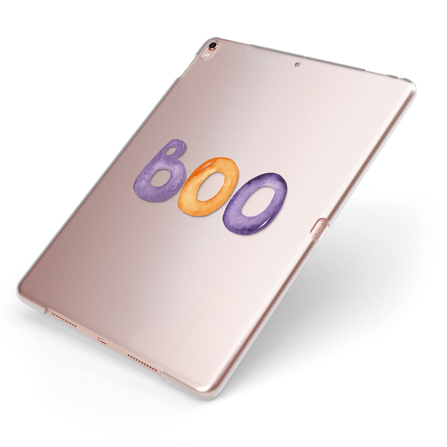Boo Apple iPad Case on Rose Gold iPad Side View