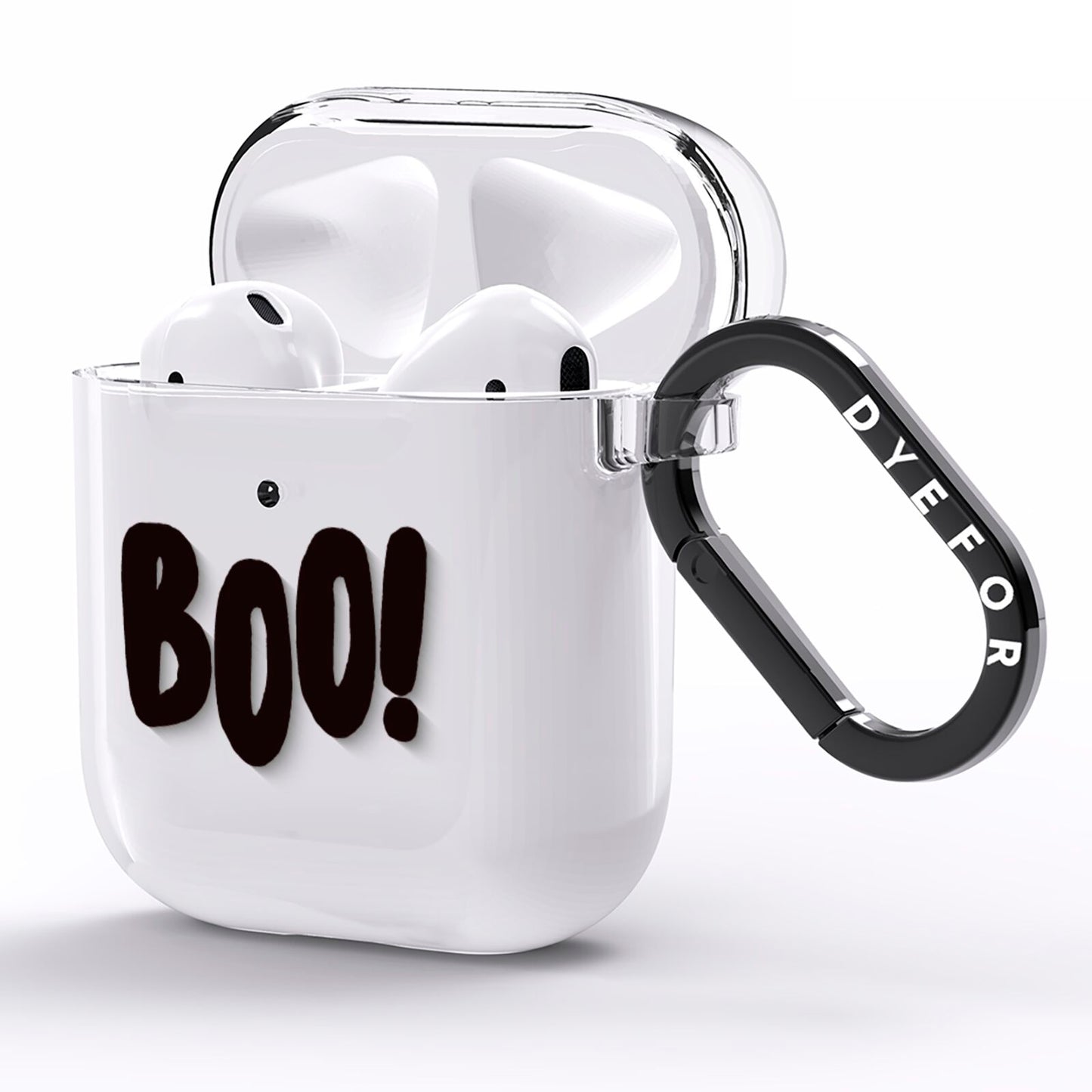 Boo Black AirPods Clear Case Side Image