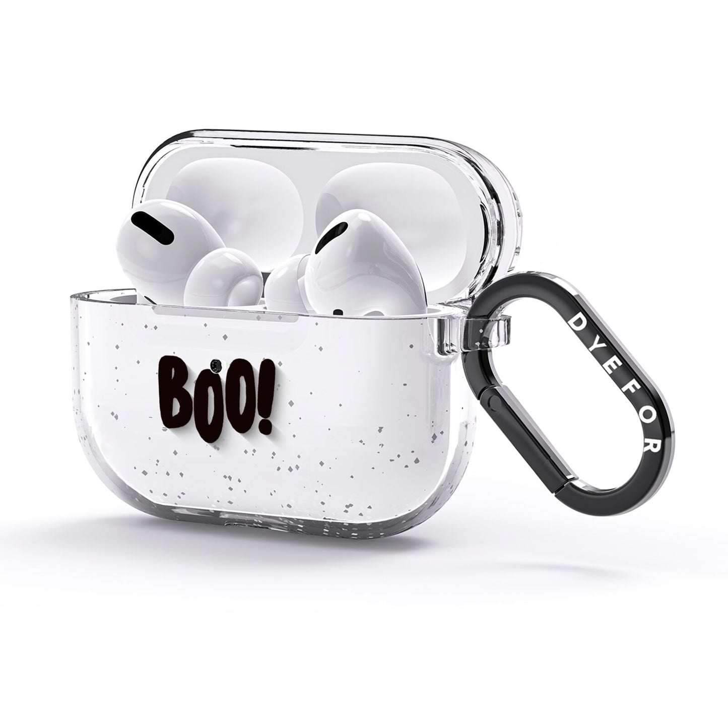 Boo Black AirPods Glitter Case 3rd Gen Side Image