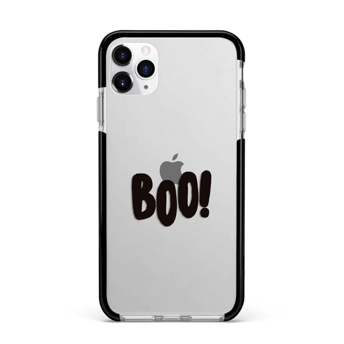 Boo Black Apple iPhone 11 Pro Max in Silver with Black Impact Case