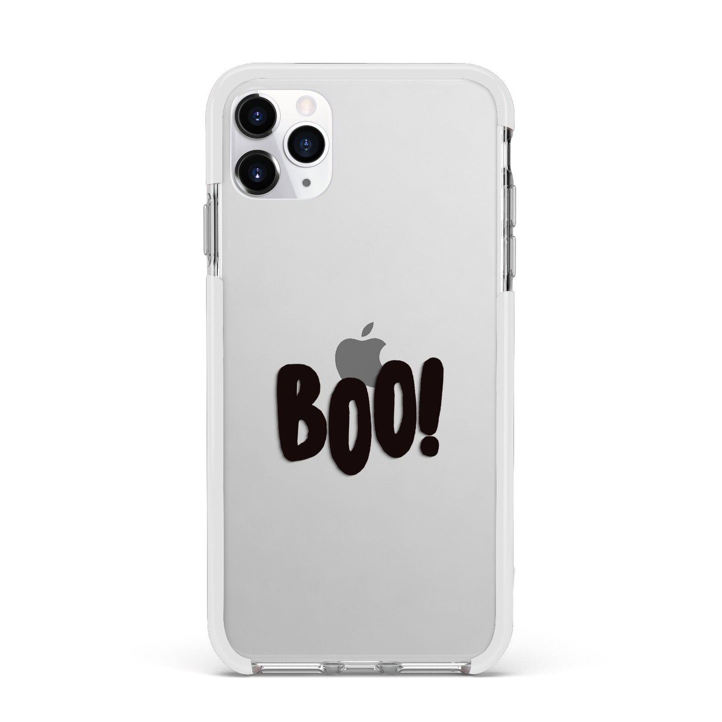 Boo Black Apple iPhone 11 Pro Max in Silver with White Impact Case