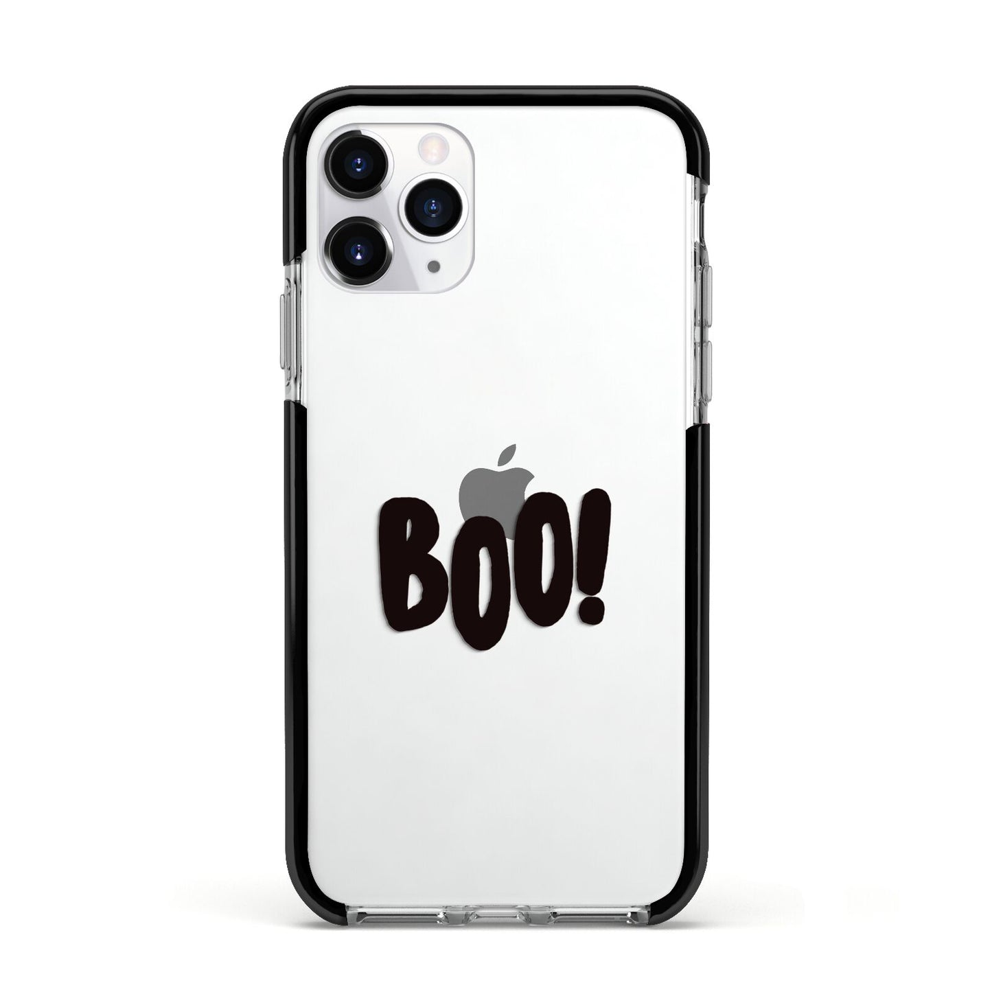 Boo Black Apple iPhone 11 Pro in Silver with Black Impact Case