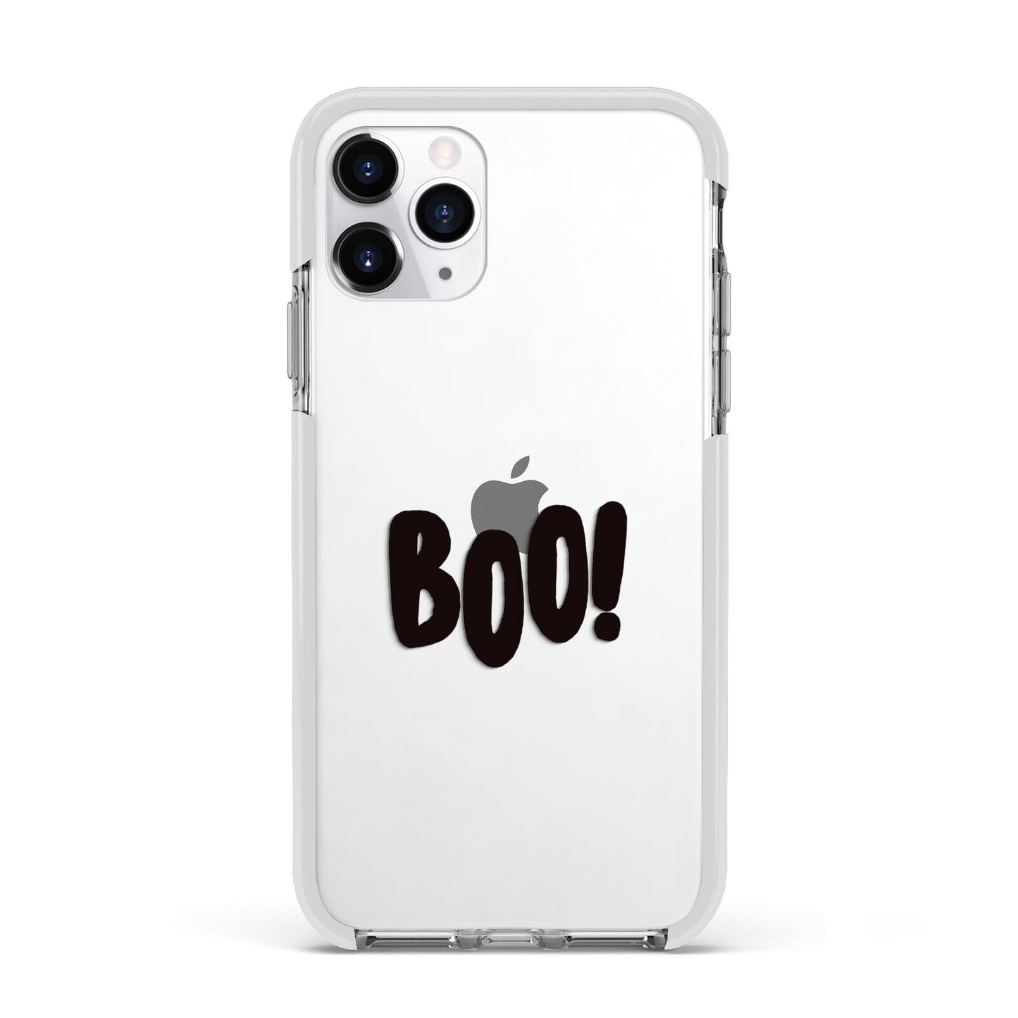 Boo Black Apple iPhone 11 Pro in Silver with White Impact Case