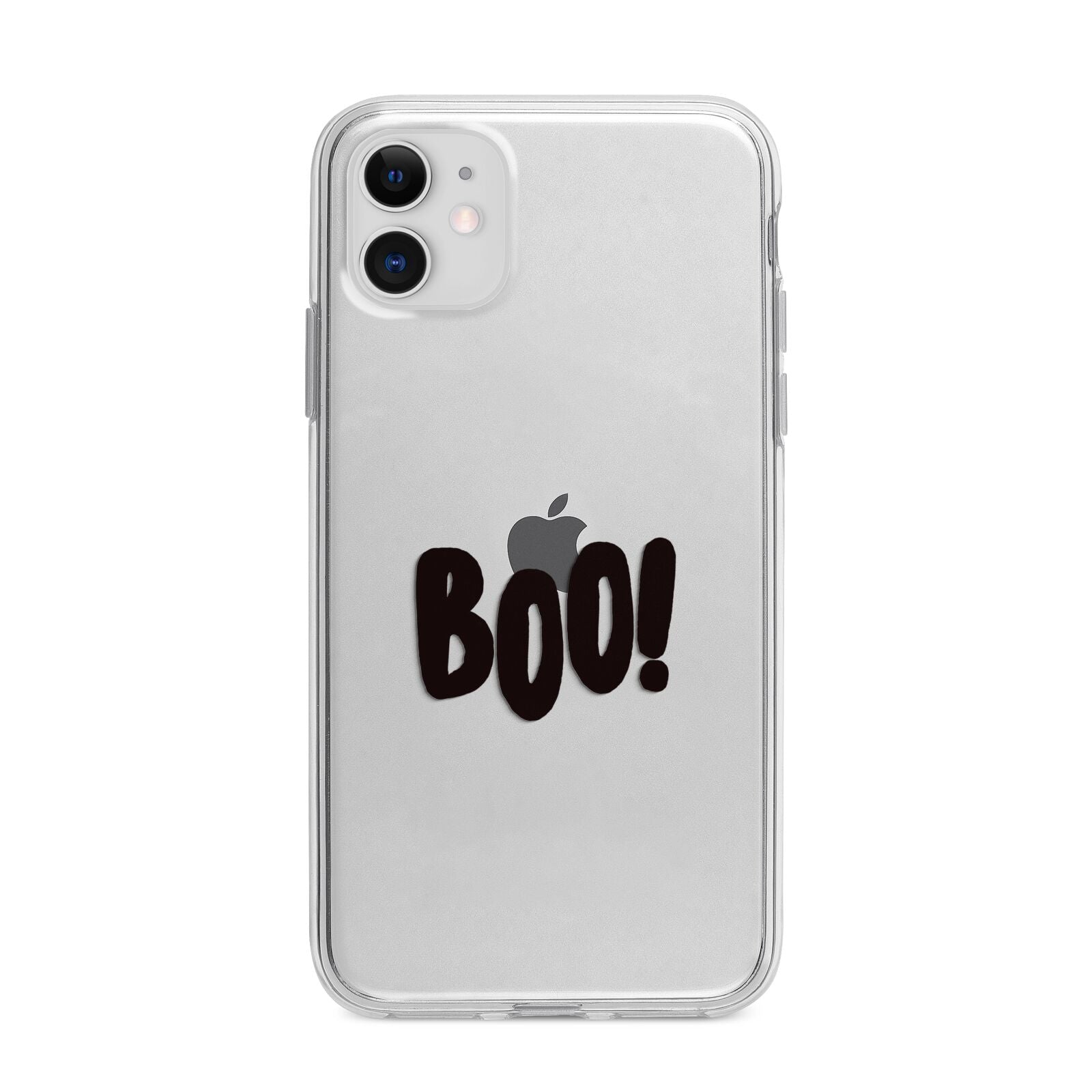 Boo Black Apple iPhone 11 in White with Bumper Case