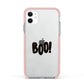 Boo Black Apple iPhone 11 in White with Pink Impact Case