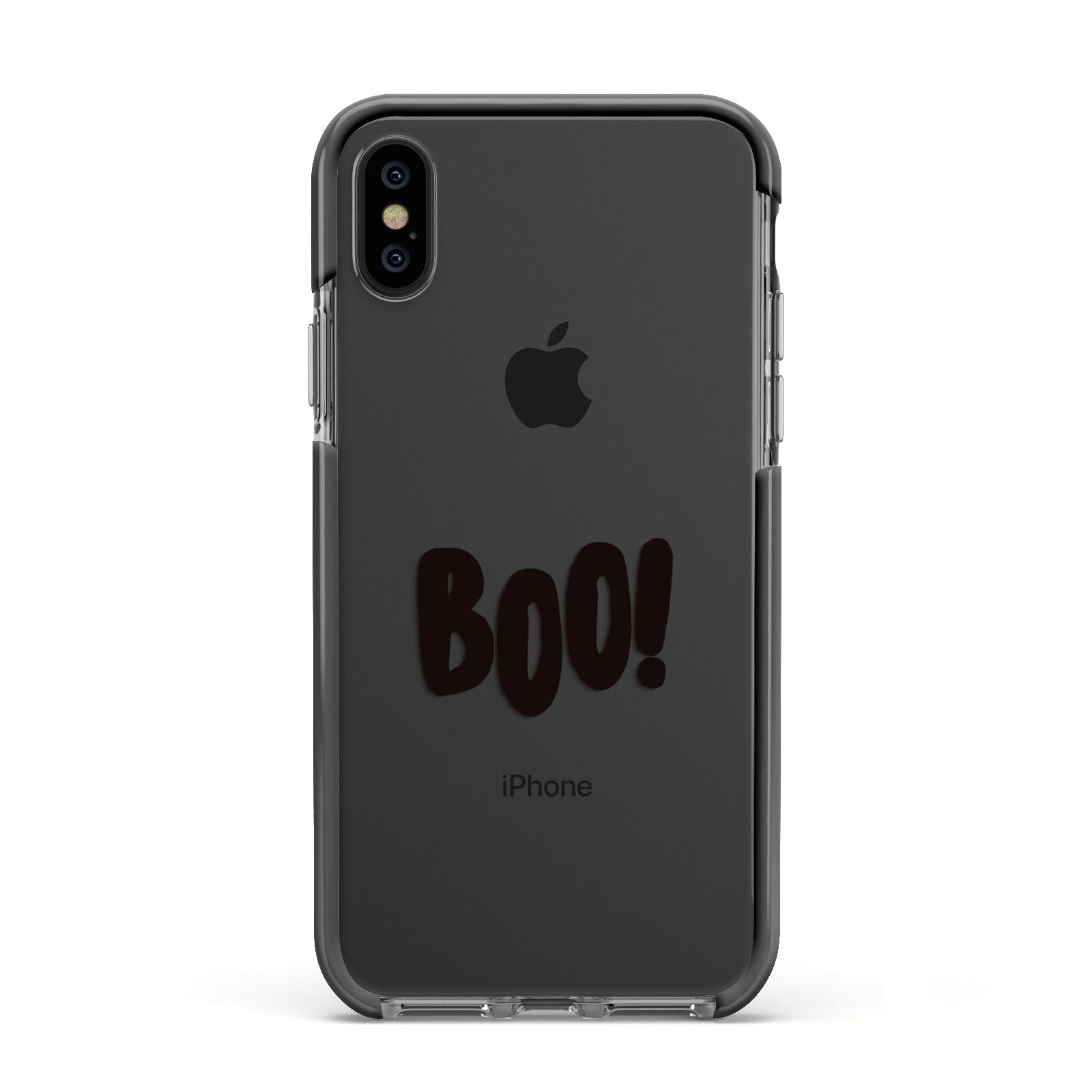 Boo Black Apple iPhone Xs Impact Case Black Edge on Black Phone
