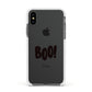 Boo Black Apple iPhone Xs Impact Case White Edge on Black Phone