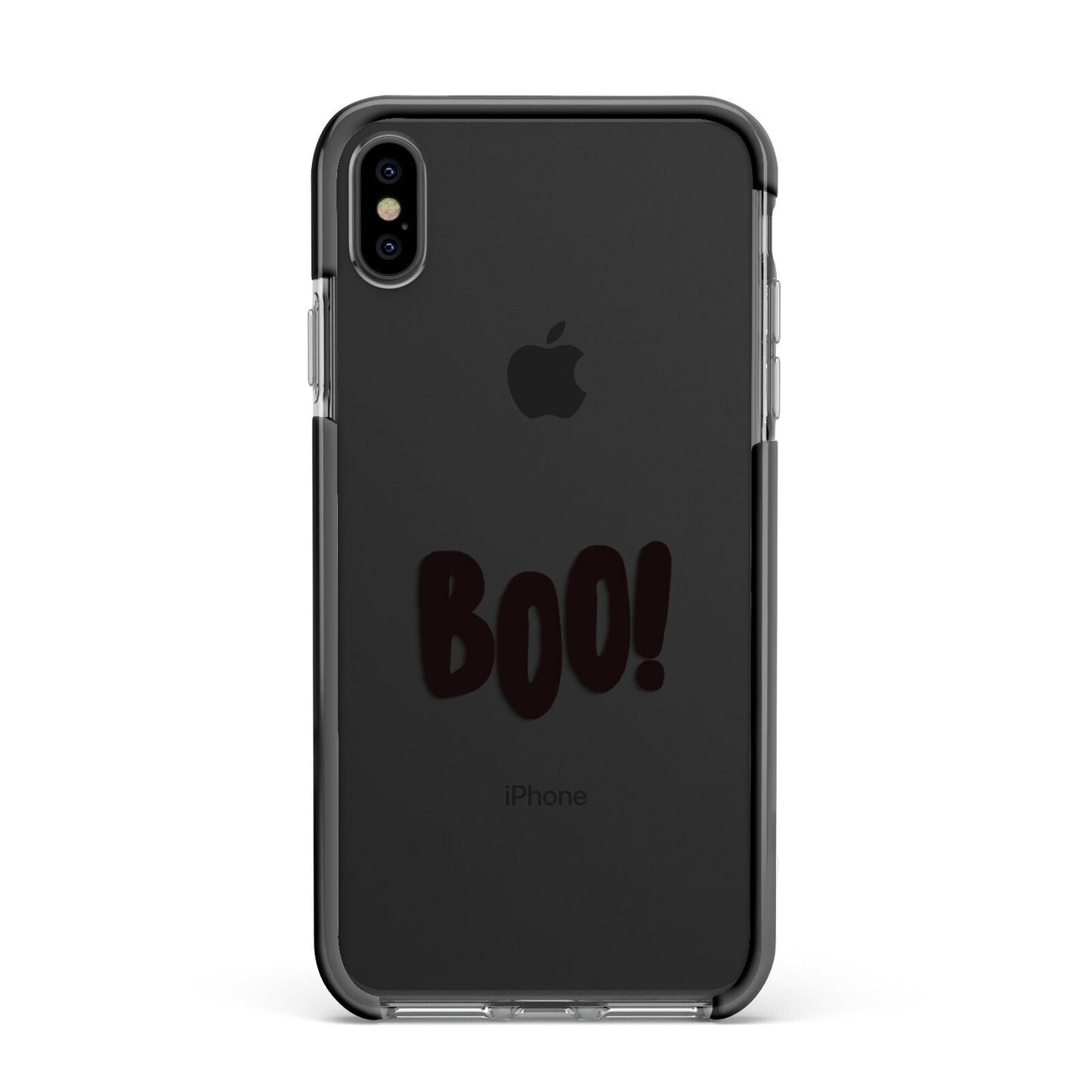 Boo Black Apple iPhone Xs Max Impact Case Black Edge on Black Phone