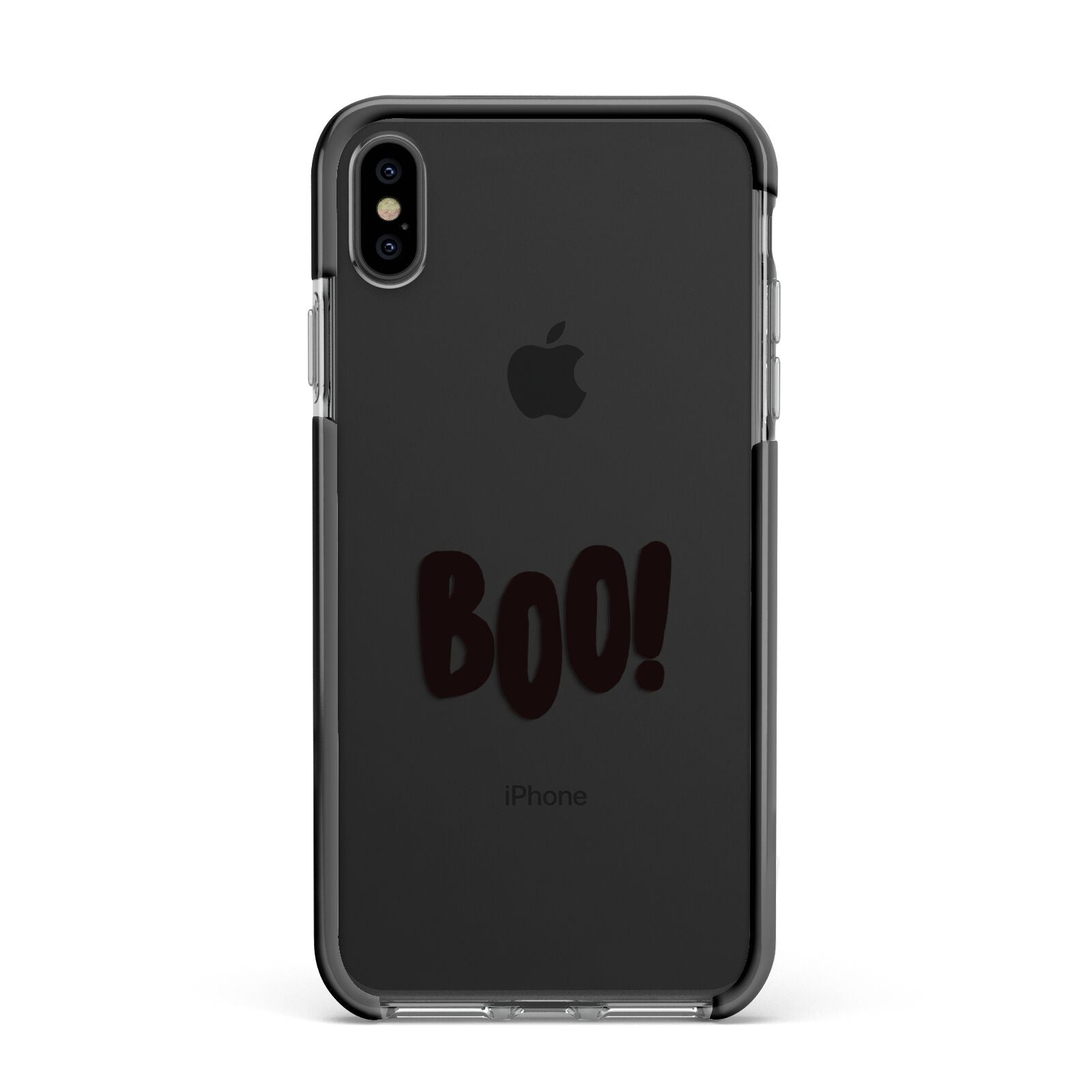 Boo Black Apple iPhone Xs Max Impact Case Black Edge on Black Phone