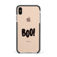 Boo Black Apple iPhone Xs Max Impact Case Black Edge on Gold Phone