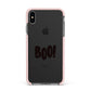 Boo Black Apple iPhone Xs Max Impact Case Pink Edge on Black Phone