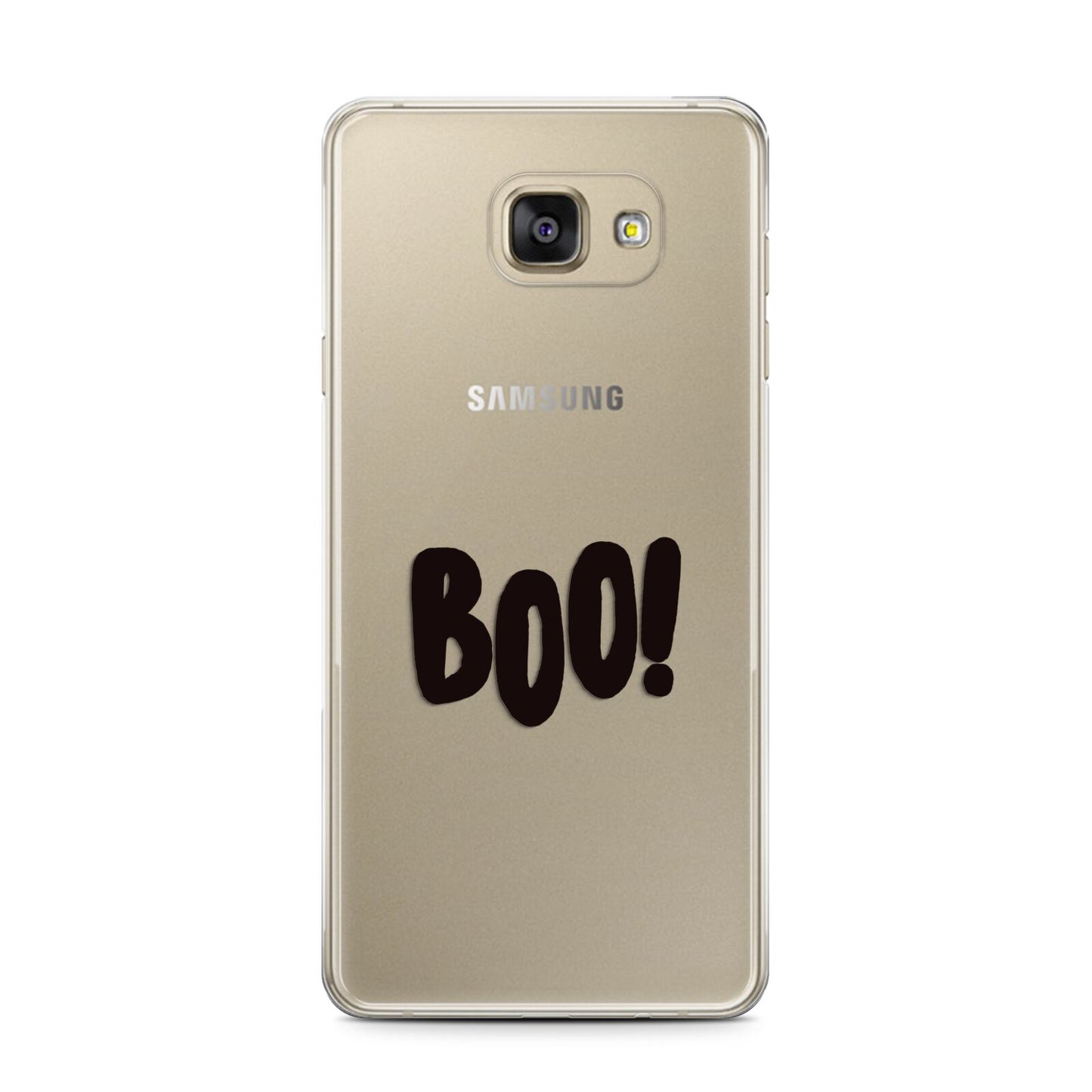 Boo Black Samsung Galaxy A7 2016 Case on gold phone