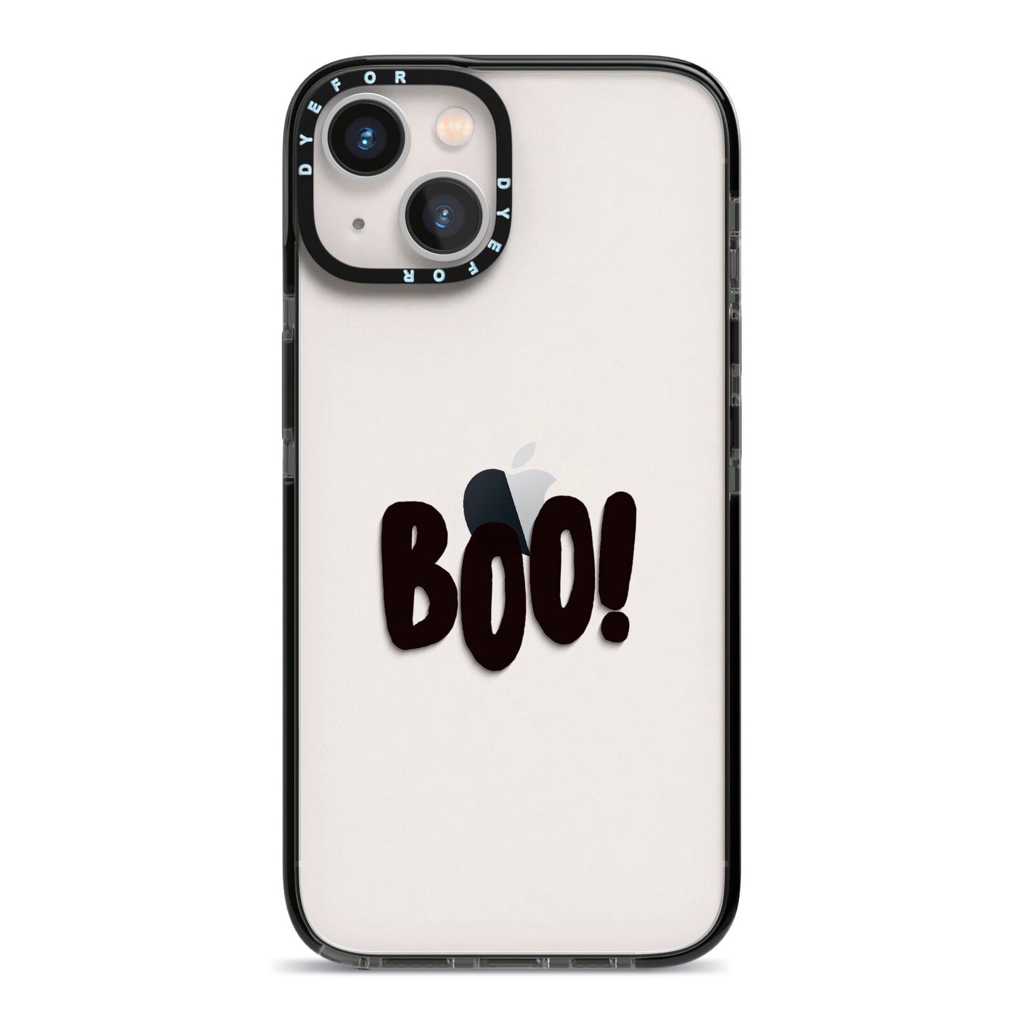 Boo Black iPhone 13 Black Impact Case on Silver phone
