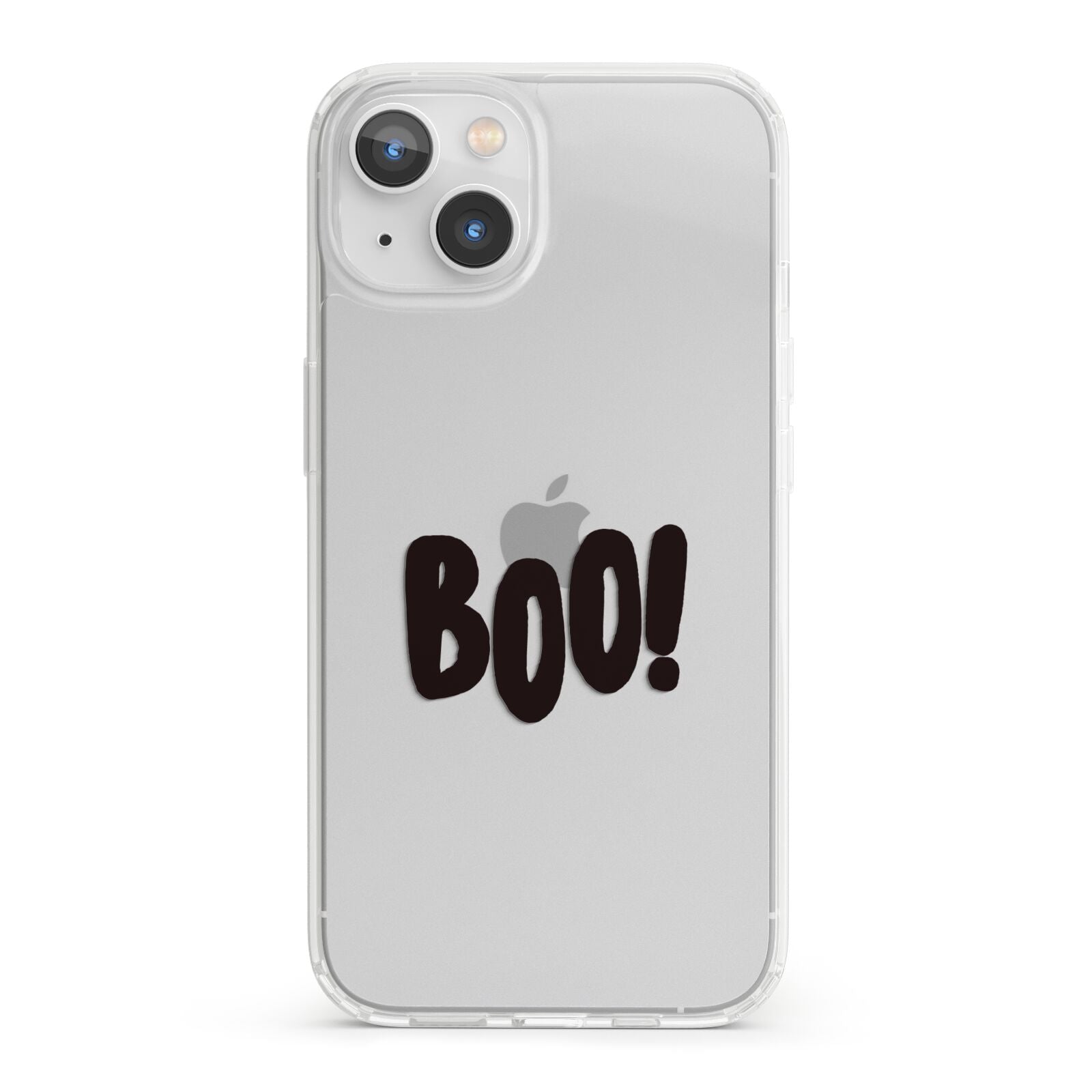 Boo Black iPhone 13 Clear Bumper Case