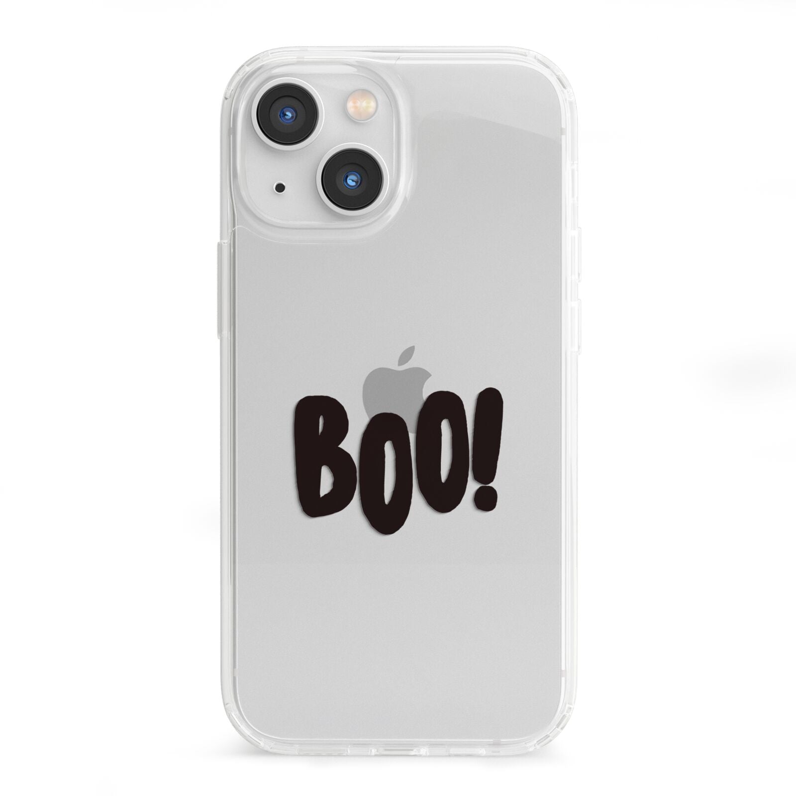 Boo Black iPhone 13 Mini Clear Bumper Case