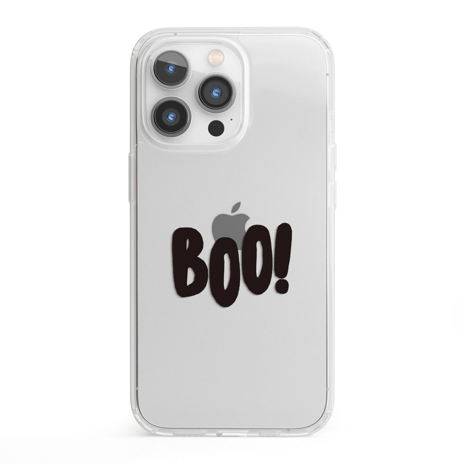Boo Black iPhone 13 Pro Clear Bumper Case