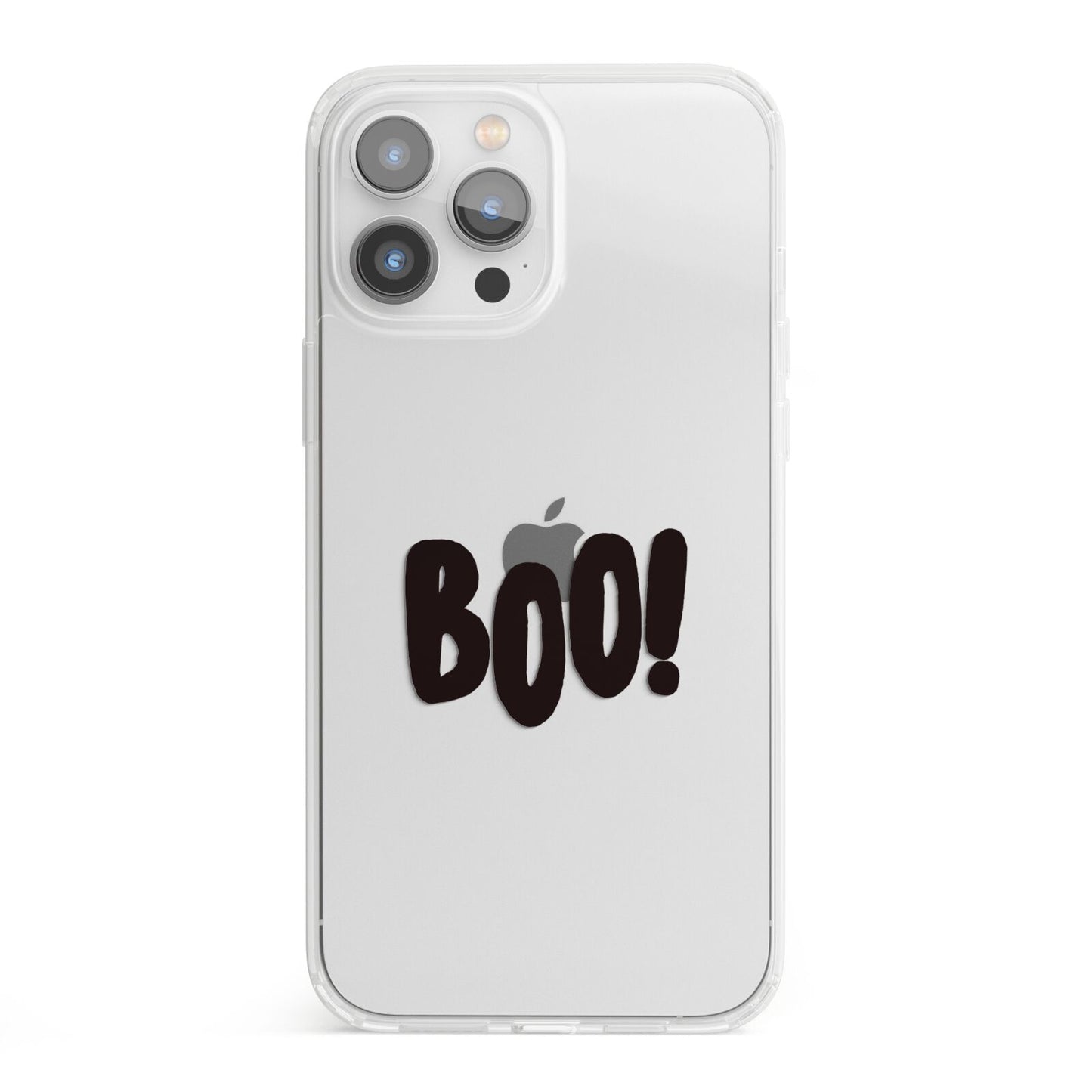 Boo Black iPhone 13 Pro Max Clear Bumper Case