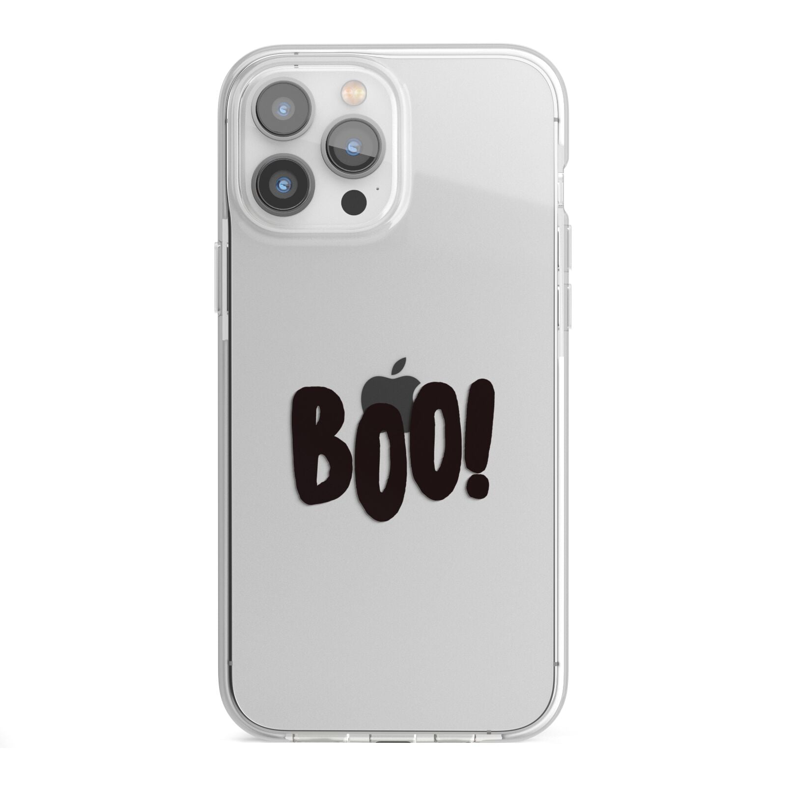 Boo Black iPhone 13 Pro Max TPU Impact Case with White Edges
