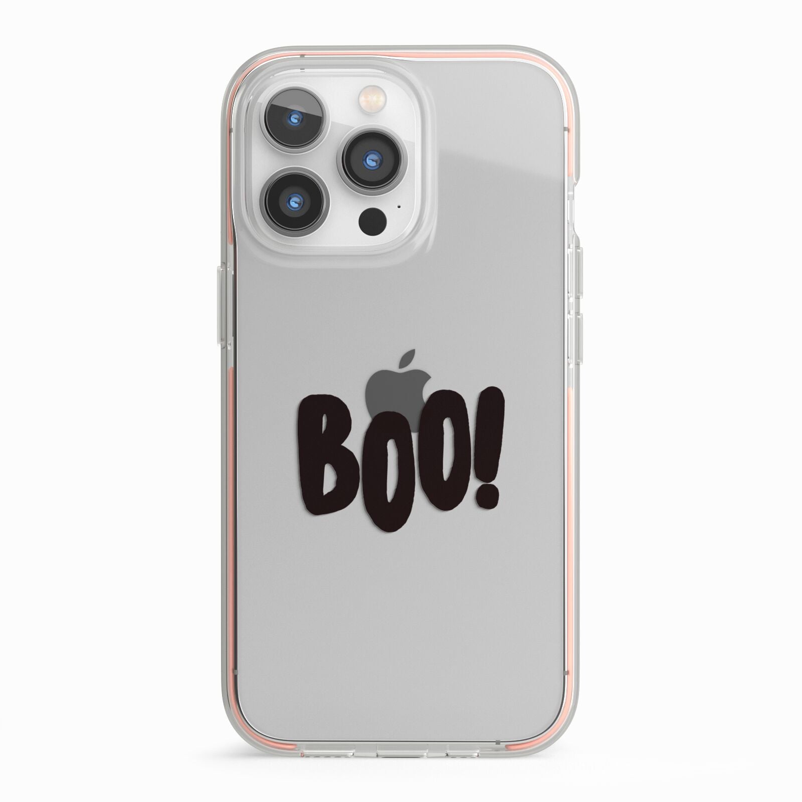 Boo Black iPhone 13 Pro TPU Impact Case with Pink Edges