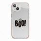 Boo Black iPhone 13 TPU Impact Case with Pink Edges