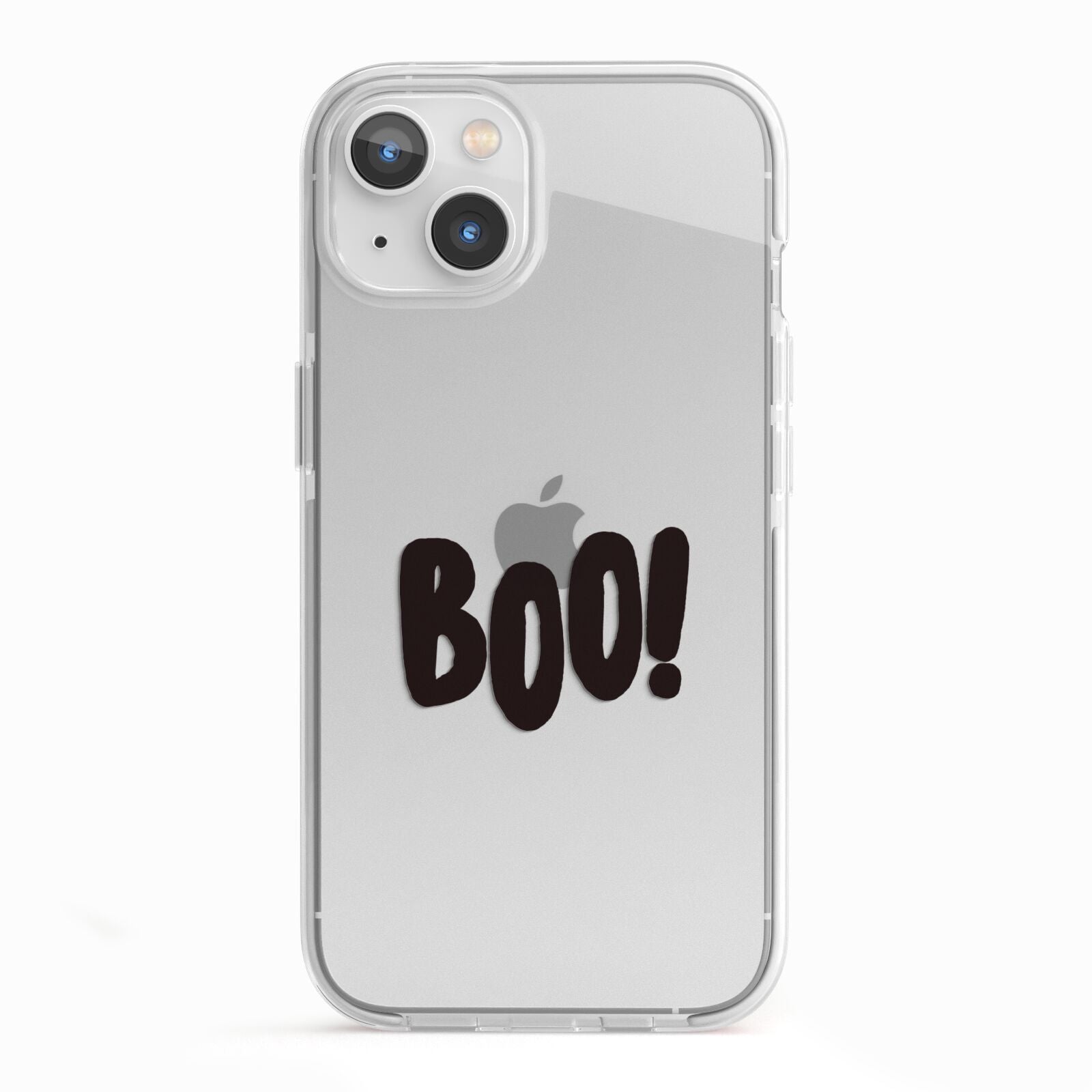 Boo Black iPhone 13 TPU Impact Case with White Edges
