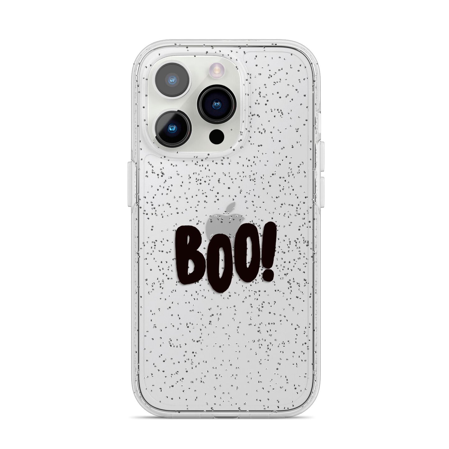 Boo Black iPhone 14 Pro Glitter Tough Case Silver