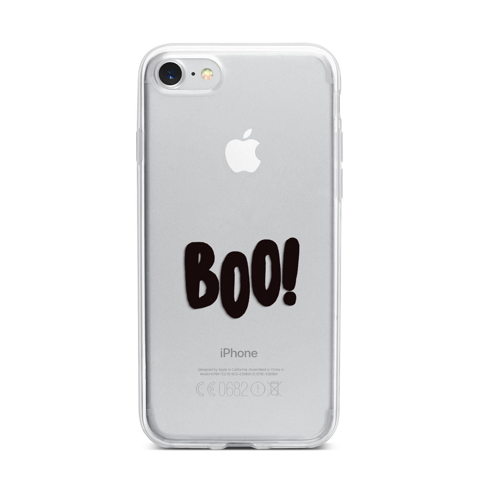 Boo Black iPhone 7 Bumper Case on Silver iPhone