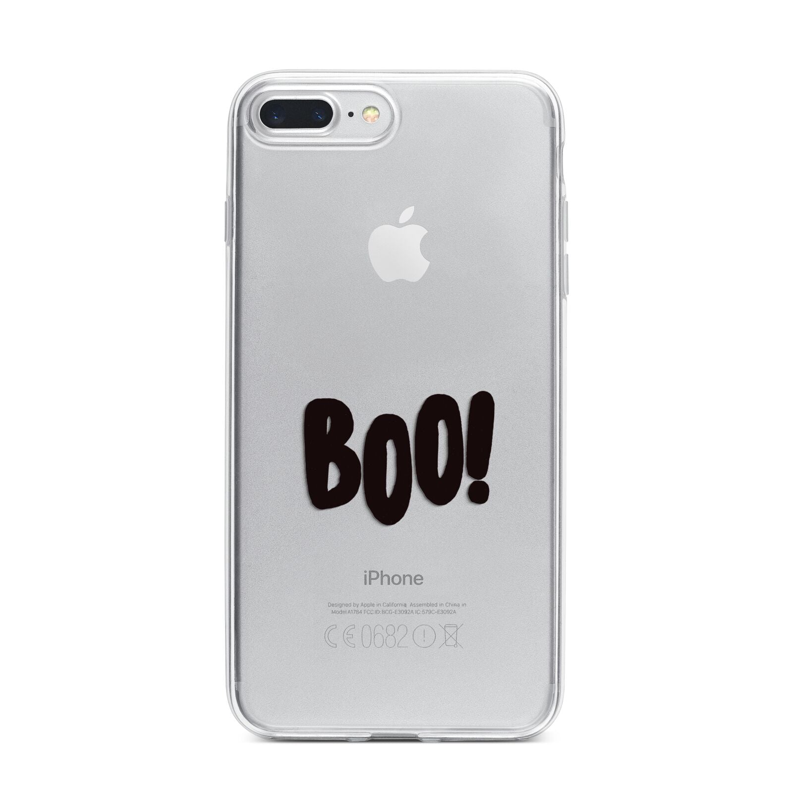 Boo Black iPhone 7 Plus Bumper Case on Silver iPhone
