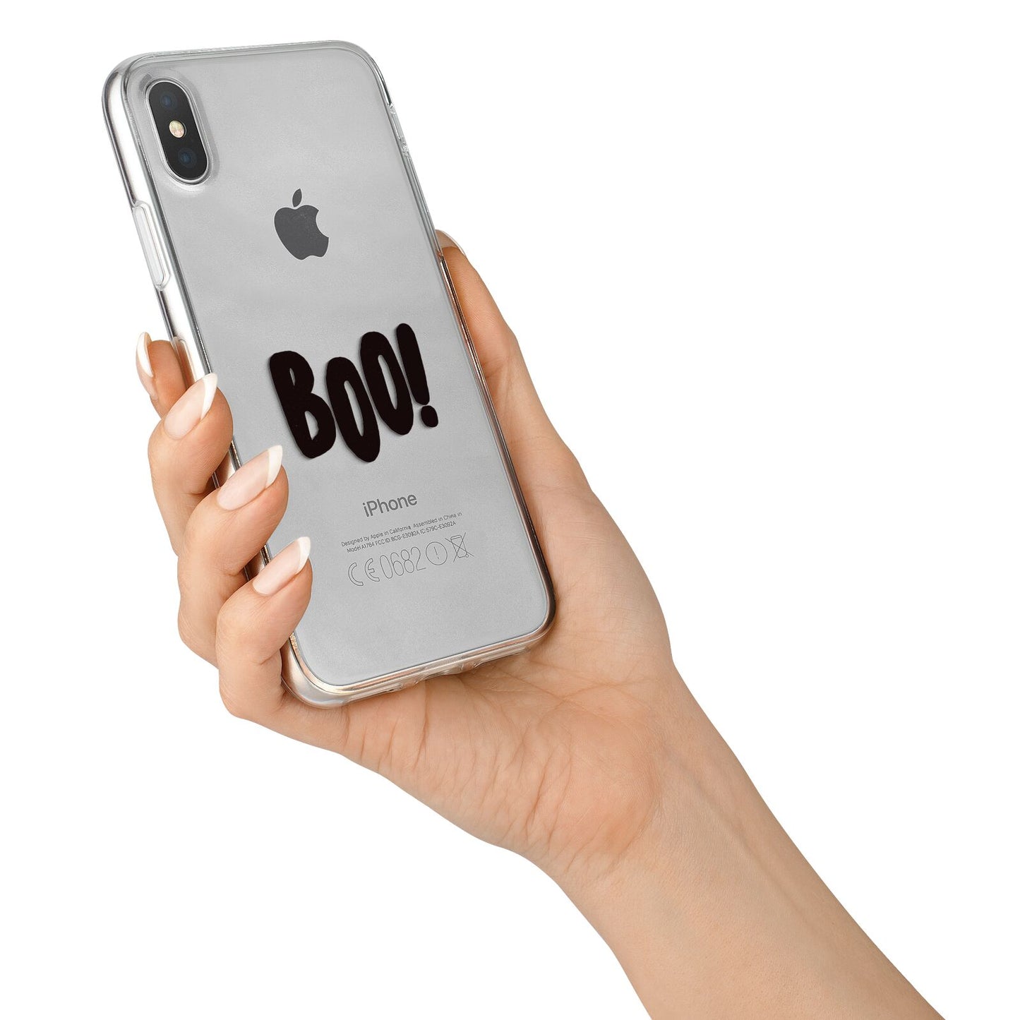 Boo Black iPhone X Bumper Case on Silver iPhone Alternative Image 2