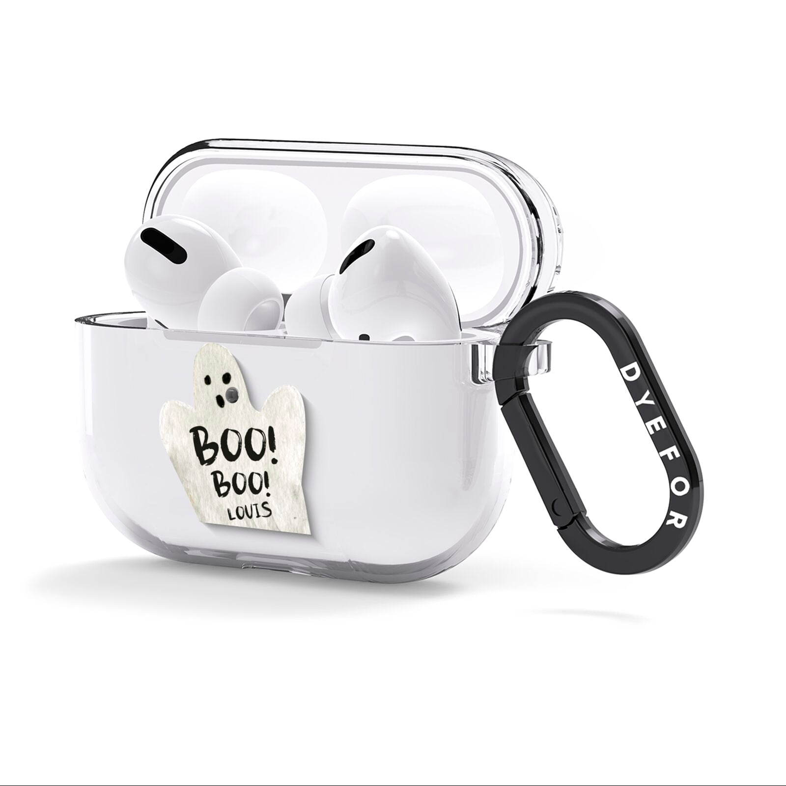 Boo Ghost Custom AirPods Clear Case 3rd Gen Side Image