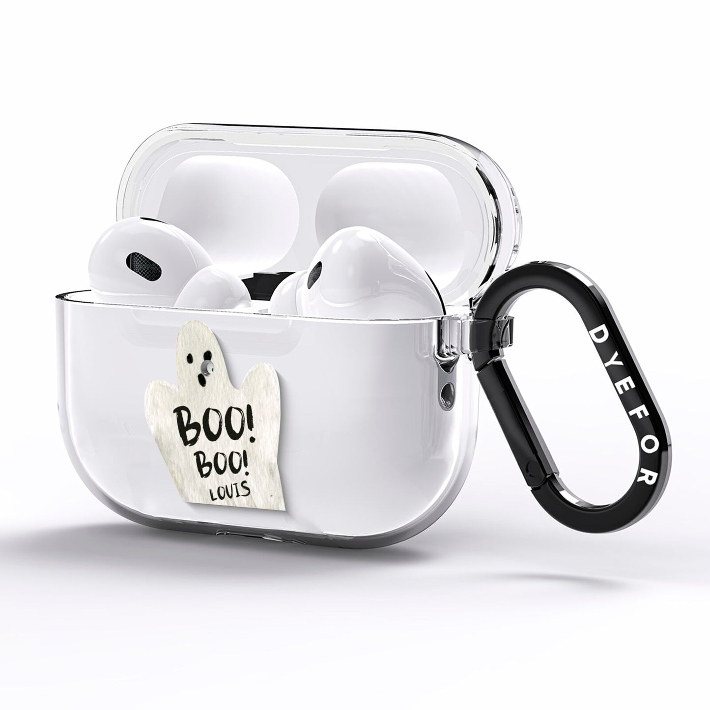 Boo Ghost Custom AirPods Pro Clear Case Side Image