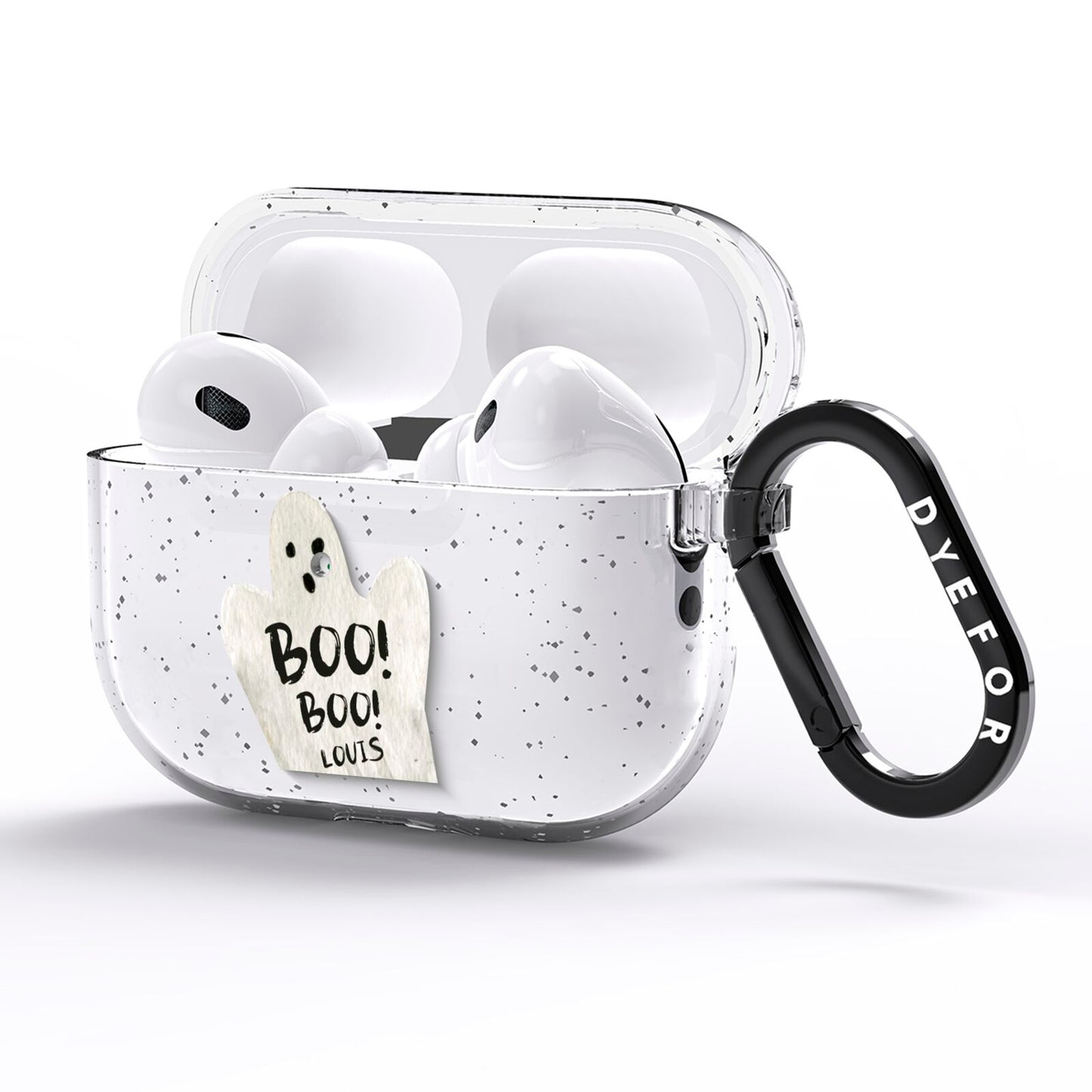 Boo Ghost Custom AirPods Pro Glitter Case Side Image