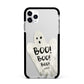 Boo Ghost Custom Apple iPhone 11 Pro Max in Silver with Black Impact Case