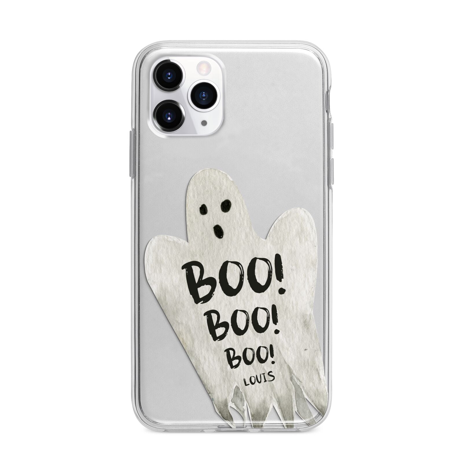 Boo Ghost Custom Apple iPhone 11 Pro Max in Silver with Bumper Case