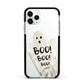 Boo Ghost Custom Apple iPhone 11 Pro in Silver with Black Impact Case