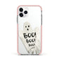 Boo Ghost Custom Apple iPhone 11 Pro in Silver with Pink Impact Case